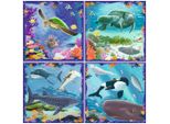 Ravensburger Puzzle Up! Animali Marini Di Ravensburger, 12004004 - 4 Puzzle Con 64, 72, 81, 90 Pezzi Da Combinare E Con Extra 12004004