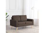 The Living Store Divano A 2 Posti In Tessuto Marrone