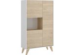 Dmora Credenza Crono 43X81X135H Cm Marrone, Apertura Battente 5 Vani