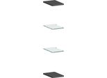 Dmora Mensola Ema 27X20X2H Cm Nero Antracite, 4 Ripiani Materiale Struttura In Vetro Italy