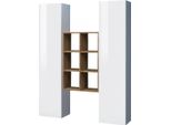 Dmora Credenza Danila 30X40X180H Cm Bianco Lucido, Apertura Battente 16 Vani Italy