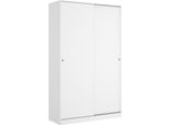Dmora Guardaroba 2 Ante Alyson 50X204H Cm Bianco Bianco Lucido, Appendiabiti 2 Ante