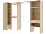 Dmora Guardaroba Grande Florita 79.4X187H Cm Marrone Rovere, Appendiabiti 8 Vani
