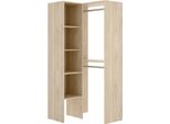 Dmora Guardaroba Grande Arpagone 88.4X185.5H Cm Marrone Rovere, Appendiabiti 7 Vani