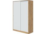 Dmora Guardaroba 2 Ante Adrenalin 50X200H Cm Marrone Rovere Nodi, Appendiabiti 2 Ante