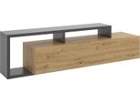 Dmora Mobile Porta Tv Argon 40X165X46.8H Cm Marrone Rovere Nodi, Modulabile Apertura A Ribalta