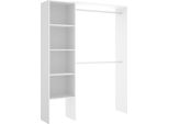 Dmora Guardaroba Grande Acquata 40X187H Cm Bianco, Appendiabiti 6 Vani