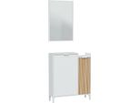 Dmora Mobile Da Ingresso Alambicco 24X77X91H Cm Bianco, Specchio Incluso Modulabile