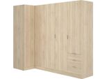 Dmora Guardaroba Grande Atena 90.5X184H Cm Marrone Rovere, Appendiabiti 5 Ante