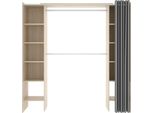 Dmora Guardaroba Grande Arim 50X205H Cm Marrone Rovere, Appendiabiti 5 Vani