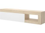 Dmora Mobile Porta Tv Animeli 42X204X48H Cm Marrone Rovere, Modulabile Apertura A Ribalta
