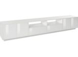 Dmora Mobile Porta Tv Albak 41X260X46H Cm Bianco Lucido, Apertura Battente 6 Vani Italy