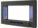 Dmora Parete Attrezzata Arga 40X290X191H Cm Nero Antracite, 6 Ante 18 Vani Italy