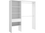 Dmora Guardaroba Grande Fauno 40X187H Cm Bianco, Appendiabiti Un Cassetto