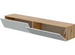 Dmora Mobile Porta Tv Senectus 34.5X180X28H Cm Bianco, 2 Vani 2 Ante