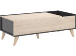 Dmora Tavolino Da Salotto Alexius 60X99X41H Cm Nero Antracite, Un Vano Vano Portaoggetti