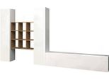 Dmora Parete Attrezzata Genoveffa 30X270X180H Cm Bianco Lucido, 21 Vani Apertura Battente E A Ribalta Italy