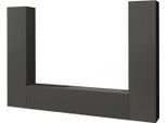 Dmora Parete Attrezzata Natasha 30X260X180H Cm Nero Antracite, 3 Ante Apertura Battente E A Ribalta Italy