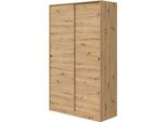 Dmora Guardaroba 2 Ante Adrenalin 50X200H Cm Marrone Rovere Nodi, Appendiabiti 2 Ante