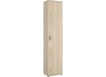 Dmora Armadio Multiuso 1 Anta Arrow 35X190H Cm Marrone Rovere, Un'anta 4 Vani