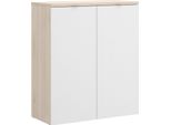 Dmora Armadio Multiuso 2 Ante Alicha 40X96H Cm Bianco, 2 Ante 3 Vani