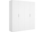 Dmora Guardaroba Grande Iuventas 52X204H Cm Bianco Bianco Lucido, Appendiabiti 4 Ante