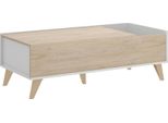Dmora Tavolino Da Salotto Alexius 60X99X41H Cm Bianco, Un Vano Vano Portaoggetti