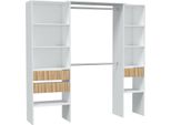 Dmora Guardaroba Grande Ary 40X187H Cm Bianco, Appendiabiti 11 Vani