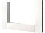 Dmora Parete Attrezzata Natasha 30X260X180H Cm Bianco Lucido, 3 Ante Apertura Battente E A Ribalta Italy