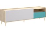 Dmora Mobile Porta Tv Axterix 43X155X47H Cm Marrone Rovere, Modulabile
