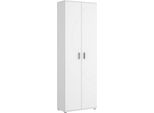 Dmora Armadio Multiuso 2 Ante Aixam 35X190H Cm Bianco, 2 Ante 4 Vani