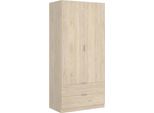 Dmora Guardaroba 2 Ante Anya 52X184H Cm Marrone Rovere, Appendiabiti 2 Ante