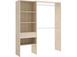 Dmora Guardaroba Grande Fauno 40X187H Cm Marrone Rovere, Appendiabiti Un Cassetto