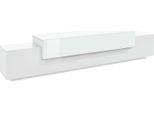 Dmora Mobile Porta Tv Tiche 45X240X52H Cm Bianco Lucido, Apertura A Ribalta 4 Vani Italy