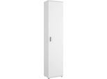 Dmora Armadio Multiuso 1 Anta Arrow 35X190H Cm Bianco, Un'anta 4 Vani