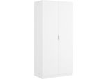 Dmora Guardaroba 2 Ante Artu 52X184H Cm Bianco, Appendiabiti 2 Ante