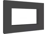 Dmora Parete Attrezzata Amel 30X260X180H Cm Nero Antracite, 4 Ante Apertura Battente E A Ribalta Italy