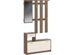 Dmora Mobile Da Ingresso Garolfo 25.5X100X190H Cm Bianco, Specchio Incluso 8 Paia