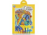 Rappa Set Creativo Pittura Per Numeri + 8 Pastelli 23X30,5 Cm Leone
