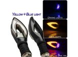 1 Coppia Moto Segnale Di Svolta Pesca Cuore A Forma Di Luce Bicolore Led Torce Accessori Luce Gialla (Segnale Di Grano) + Blu (Giorno Tempo R