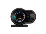 F9 Head Up Display Auto OBD2 + Gps Smart Car Hud Gauge Digital Dipstick Safety Alarm Nero
