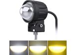 Moto Faretto Evidenziando Lente Esterna Lavoro Luce Veicolo Elettrico Modifica Led Faro Cipolla Giallo E Bianco