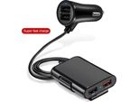 40W 8A Qc3.0 Fast Charger 1 A 4 Sedili Anteriori Posteriori Fast Charging Adapter Usb Multi-Port Charging Con Cavo Nero
