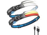 Smiling Shark Headlamp, 230°Wide Angle 3*Colour Led Strip 2 Piece Headlight Rechargeable With Waterproof Headlamp Camping Jogging Fishing, Headlamp-Led-Headlight-Camping-Headlamp