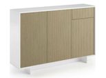 Dmora Credenza Arius 35X134X87H Cm Bianco, Un Cassetto 4 Vani Italy