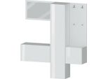 Dmora Mobile Da Ingresso Barengo 35X170X190H Cm Bianco, Specchio Incluso Appendiabiti Italy