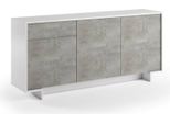 Dmora Credenza Aronne 42X170X78H Cm Bianco, Un Cassetto 4 Vani Italy