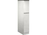 Dmora Dispensa Da Cucina Atrax 60X30X165H Cm Bianco Bianco Lucido, 2 Cassetti 4 Vani Italy