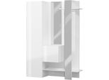 Dmora Mobile Da Ingresso Arabelle 35X140X190H Cm Bianco, Specchio Incluso Appendiabiti Italy