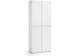 Dmora Armadio Multiuso Grande Arro 37X195H Cm Bianco, 4 Ante 8 Vani Italy